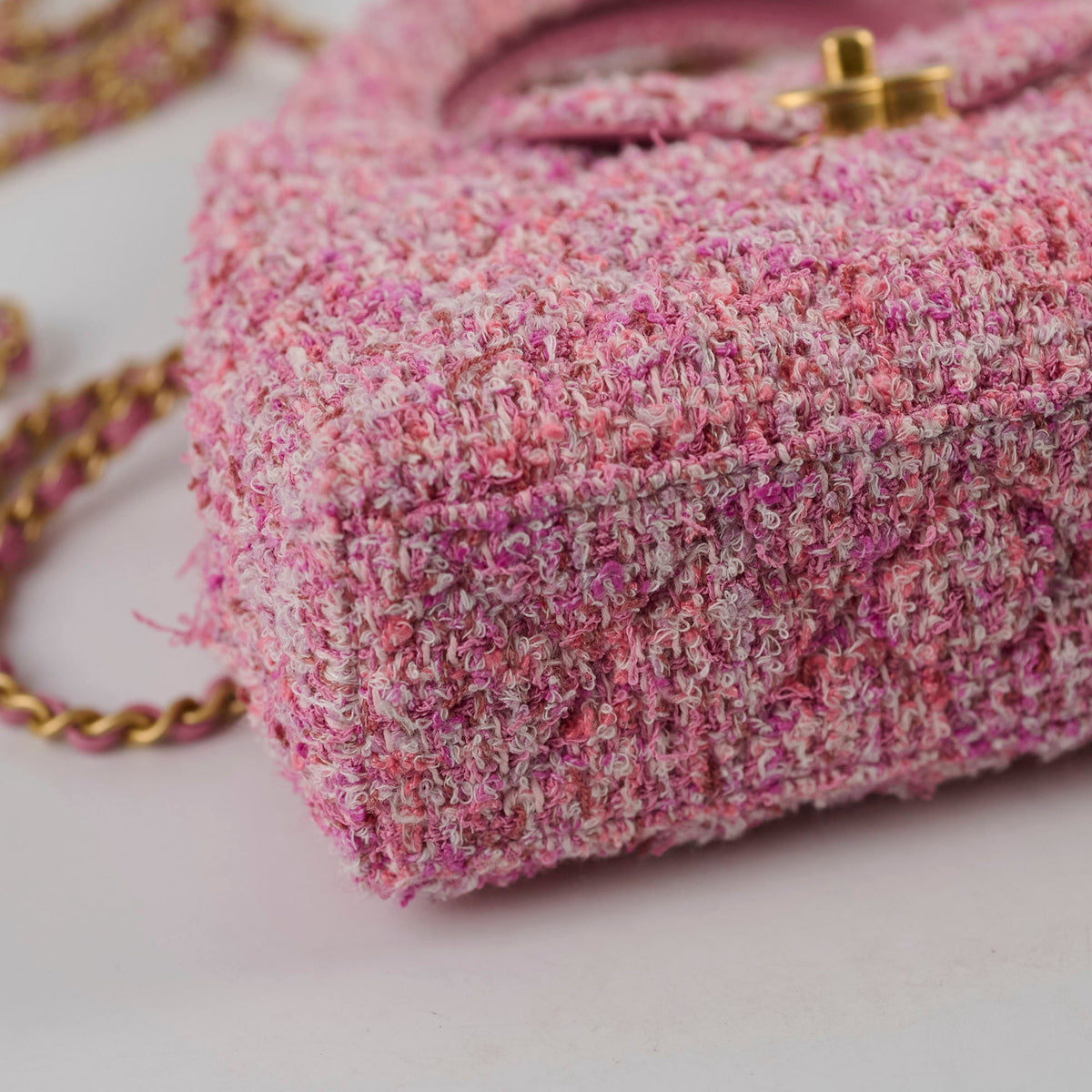 Chanel Kelly Small Pink Tweed (Microchipped) - photo 8
