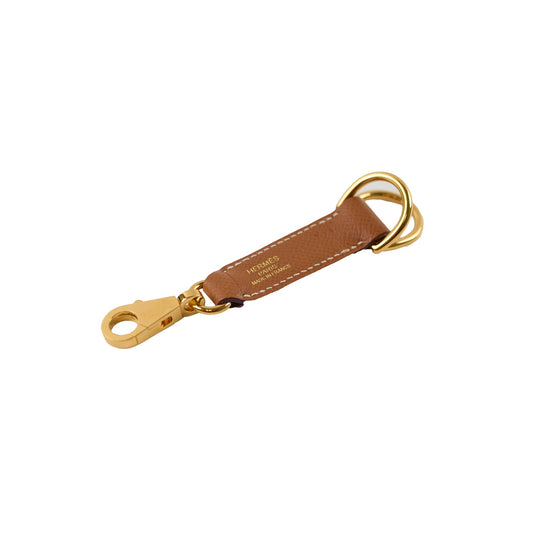 Hermes Strap Extender/Silk Attachment/Key Charm Epsom Gold - Stamp Y - photo 1