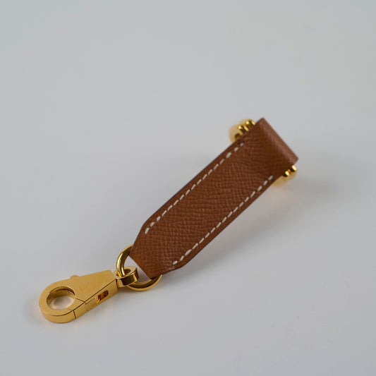 Hermes Strap Extender/Silk Attachment/Key Charm Epsom Gold - Stamp Y - photo 2