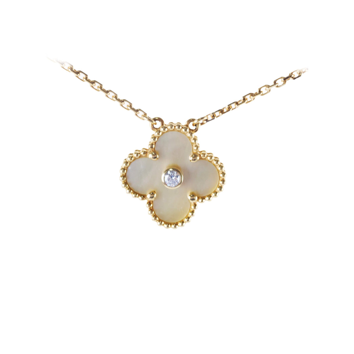 Van Cleef & Arpels Vintage Alhambra Holiday Limited Edition Pendant Yellow Mother Of Pearl 2018 - photo 3