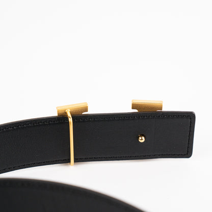 Hermes 32mm Reversible Belt Swift/Epsom - Noir/Chocolat (80cm) - photo 5