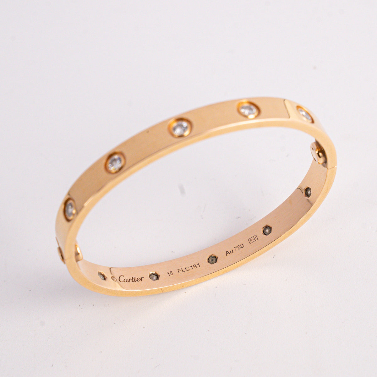 Cartier Love Pink Gold 10 Diamond Size 15 Bracelet - photo 2