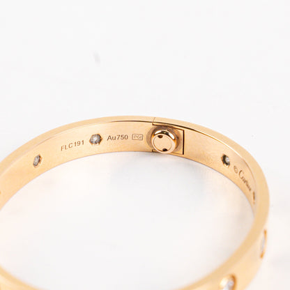 Cartier Love Pink Gold 10 Diamond Size 15 Bracelet - photo 4