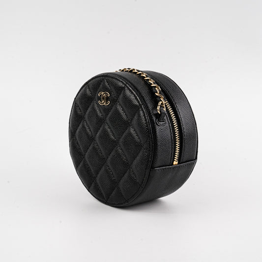 Chanel Mini Round Caviar Crossbody Bag Black - photo 2