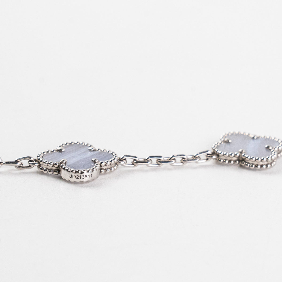 Van Cleef and Arpels 5 Motif Chalcedony White Gold Bracelet - photo 2