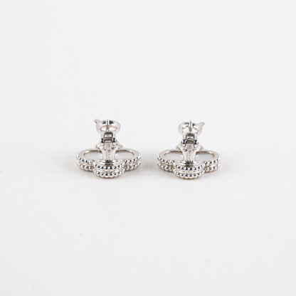 Van Cleef and Arpels Vintage Alhambra Earrings Mother of Pearl MOP White Gold Earrings - photo 7