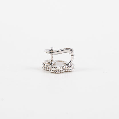Van Cleef and Arpels Vintage Alhambra Earrings Mother of Pearl MOP White Gold Earrings - photo 6