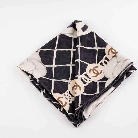Chanel Silk Scarf Black/White - photo 2