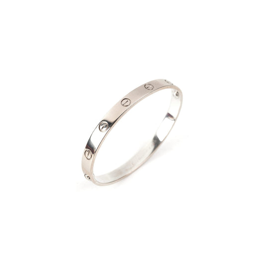 Cartier White Gold Love Bangle (Old Screw System) Size 17 - photo 1