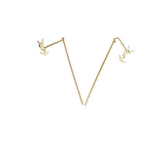 Saint Laurent YSL Threader Gold Fashion Earrings - photo 1