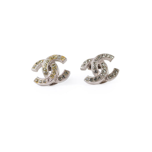Chanel CC Logo Rhinestone Earrings Costume Jewellery - photo 1