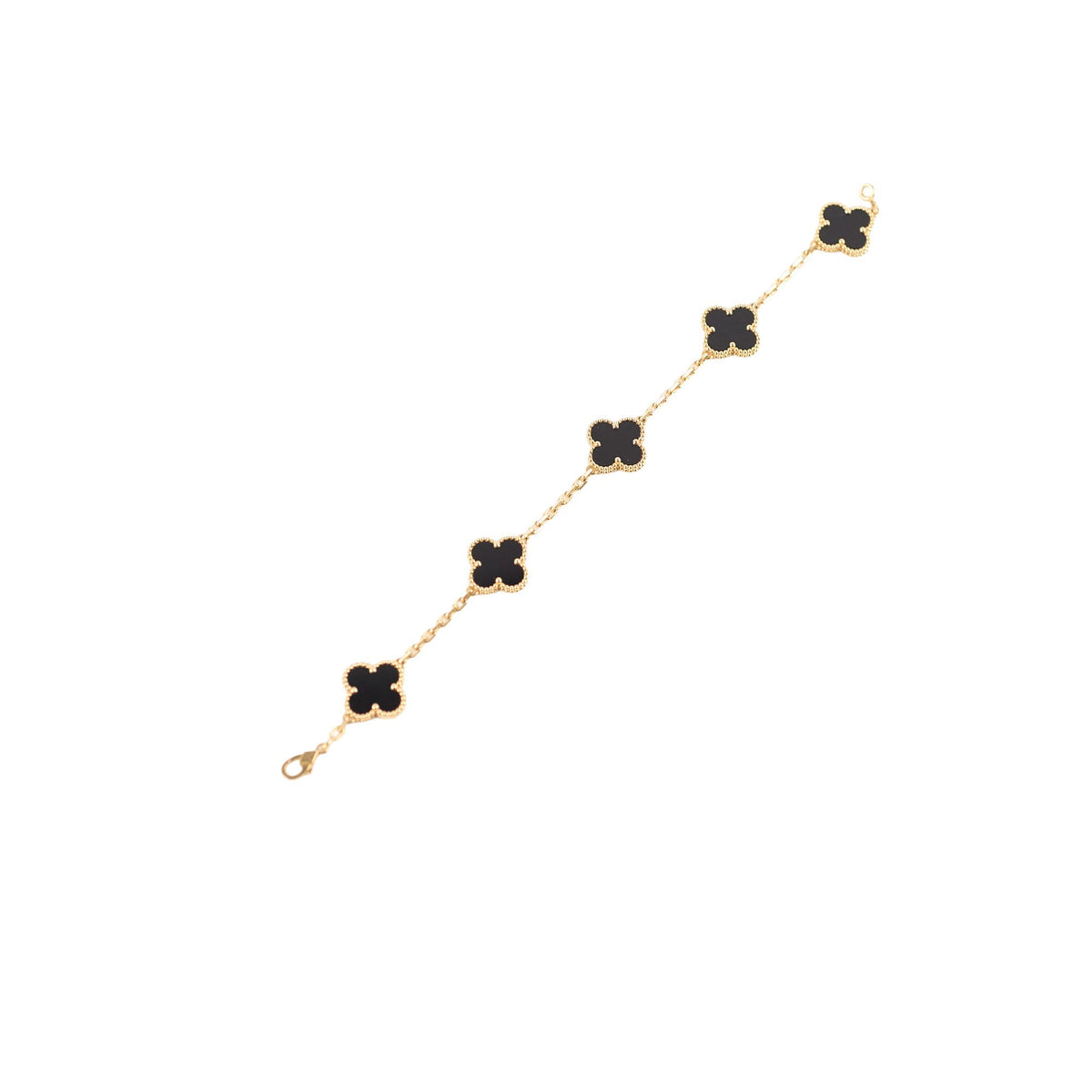Van Cleef & Arpels Vintage Alhambra Onyx 5 Motif Bracelet - photo 1