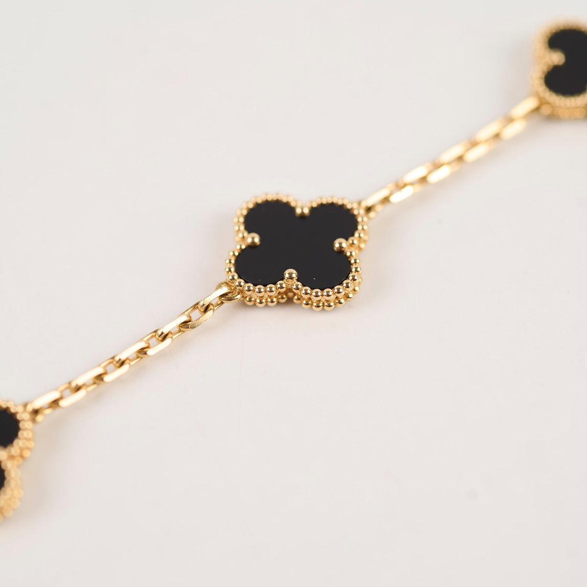 Van Cleef & Arpels Vintage Alhambra Onyx 5 Motif Bracelet - photo 3