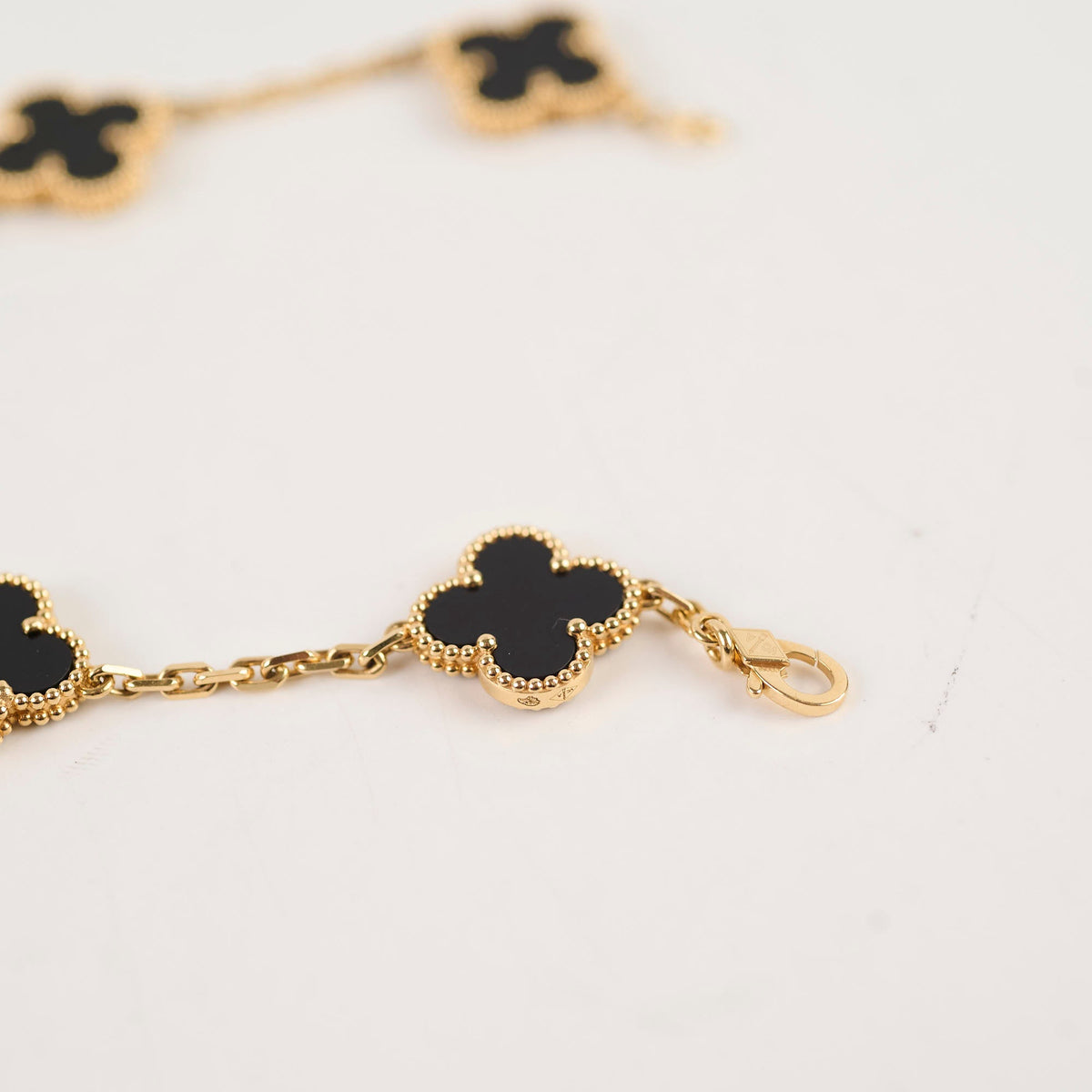 Van Cleef & Arpels Vintage Alhambra Onyx 5 Motif Bracelet - photo 6