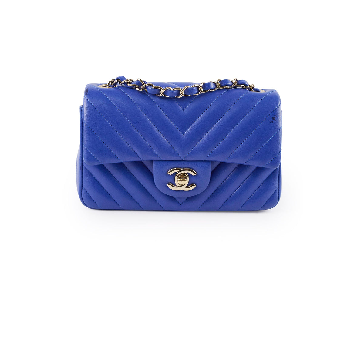 Chanel Mini Rectangular Chevron Blue- Series 24 - photo 1