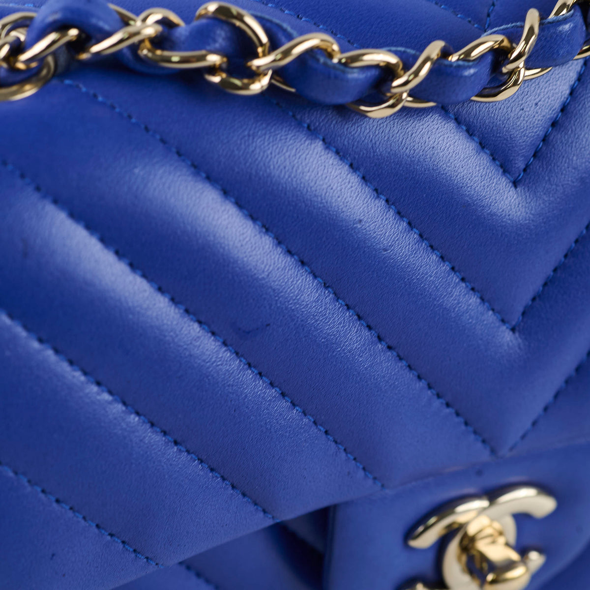 Chanel Mini Rectangular Chevron Blue- Series 24 - photo 7