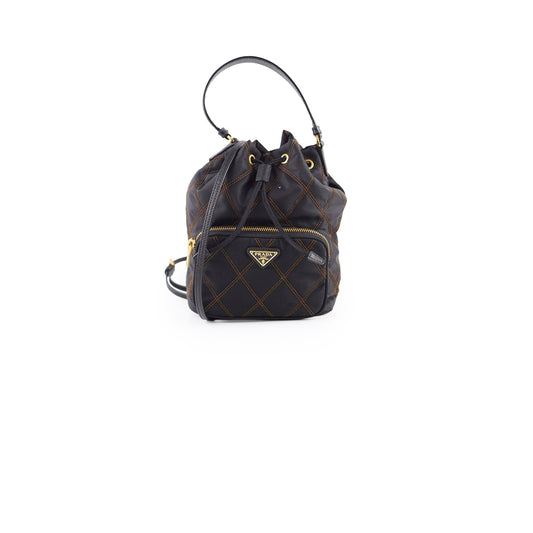 Prada Tessuto Nylon Bucket Bag Black - photo 1