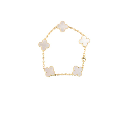 Van Cleef & Arpels Vintage 5 Motifs Alhambra Mother of Pearl MOP Bracelet - photo 1