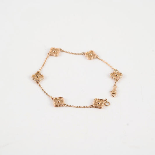 Van Cleef & Arpels 6 motif Sweet Alhambra Pink Gold Bracelet - photo 2