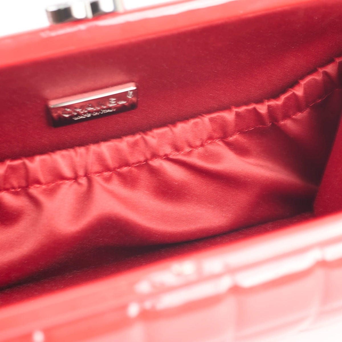 Chanel Red Patent Chocolate Bar Clutch - photo 6