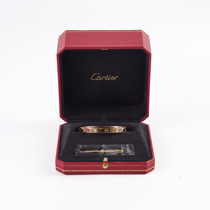Cartier Classic Love with 4 Diamonds Rose Gold Size 17 Bracelet - photo 2