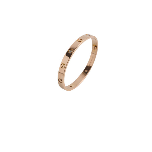 Cartier Classic Love with 4 Diamonds Rose Gold Size 17 Bracelet - photo 1