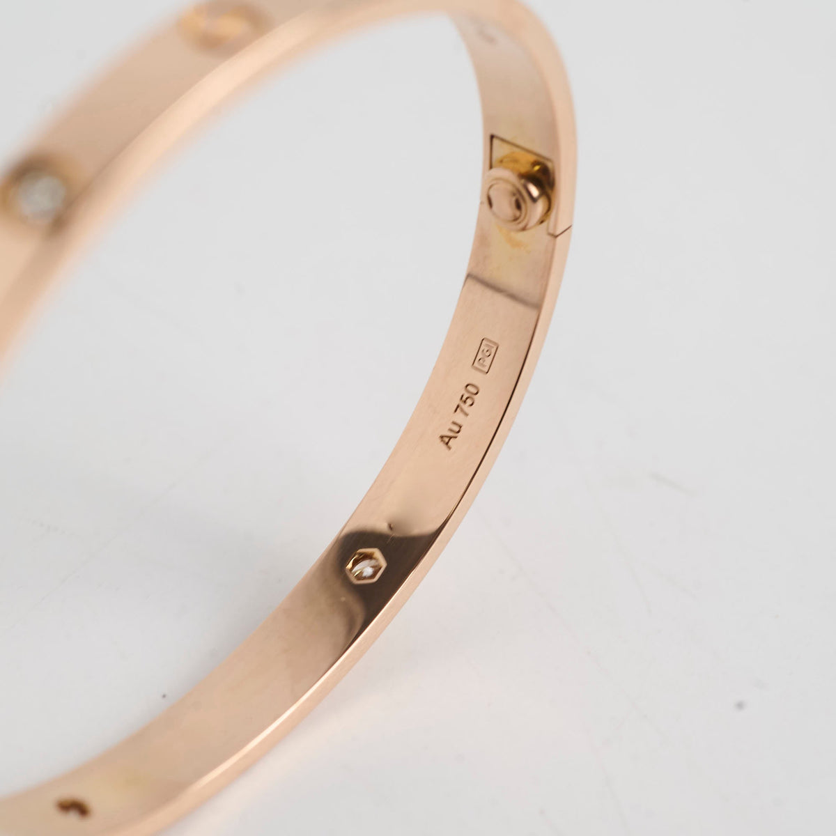 Cartier Classic Love with 4 Diamonds Rose Gold Size 17 Bracelet - photo 7