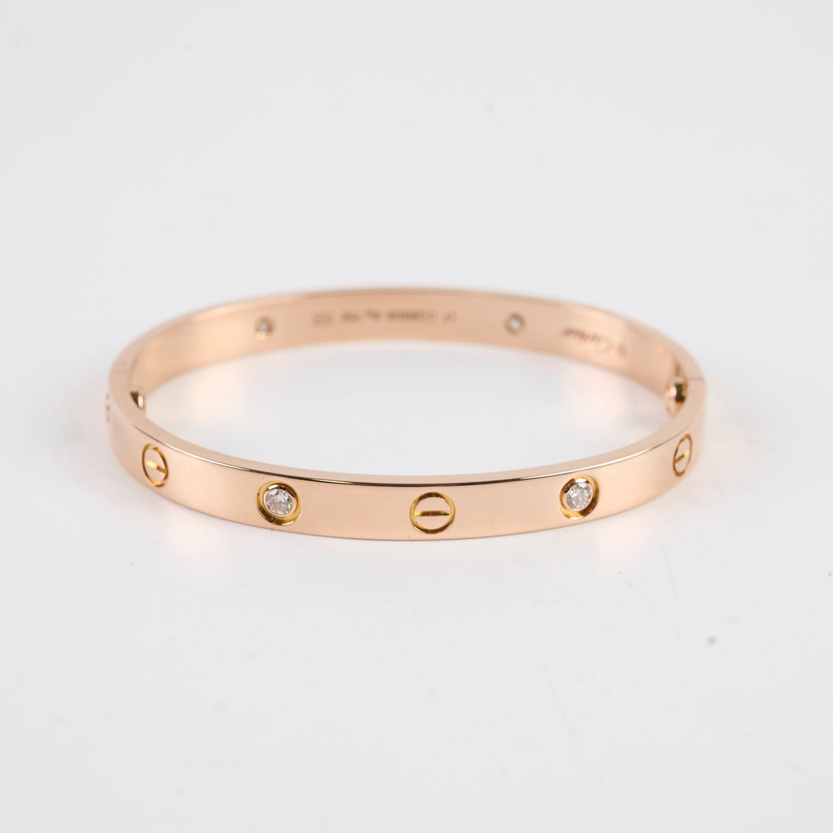 Cartier Classic Love with 4 Diamonds Rose Gold Size 17 Bracelet - photo 3