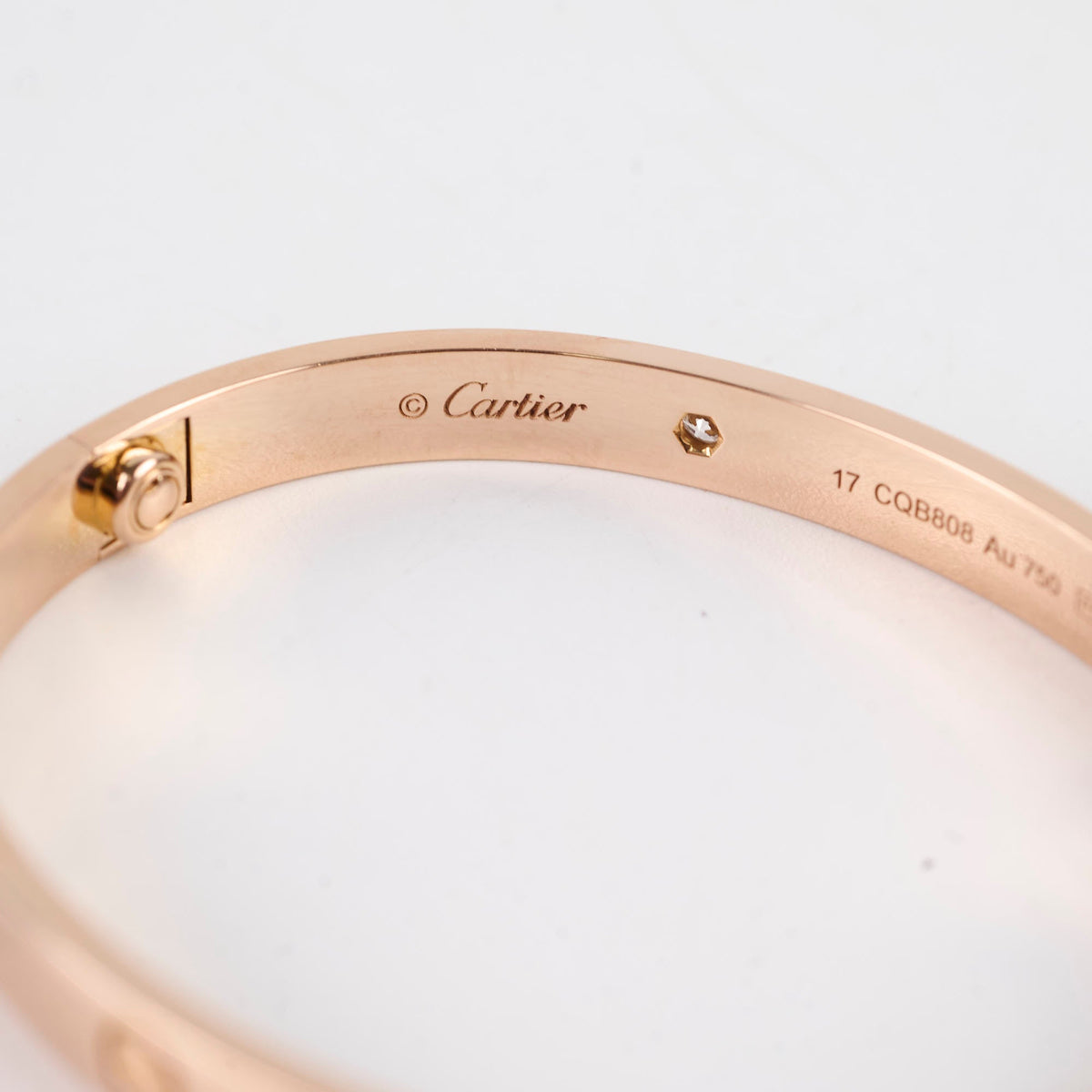 Cartier Classic Love with 4 Diamonds Rose Gold Size 17 Bracelet - photo 6