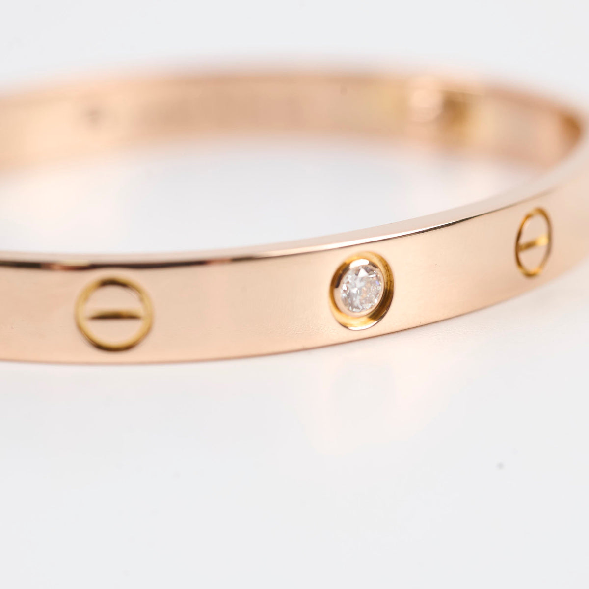 Cartier Classic Love with 4 Diamonds Rose Gold Size 17 Bracelet - photo 9