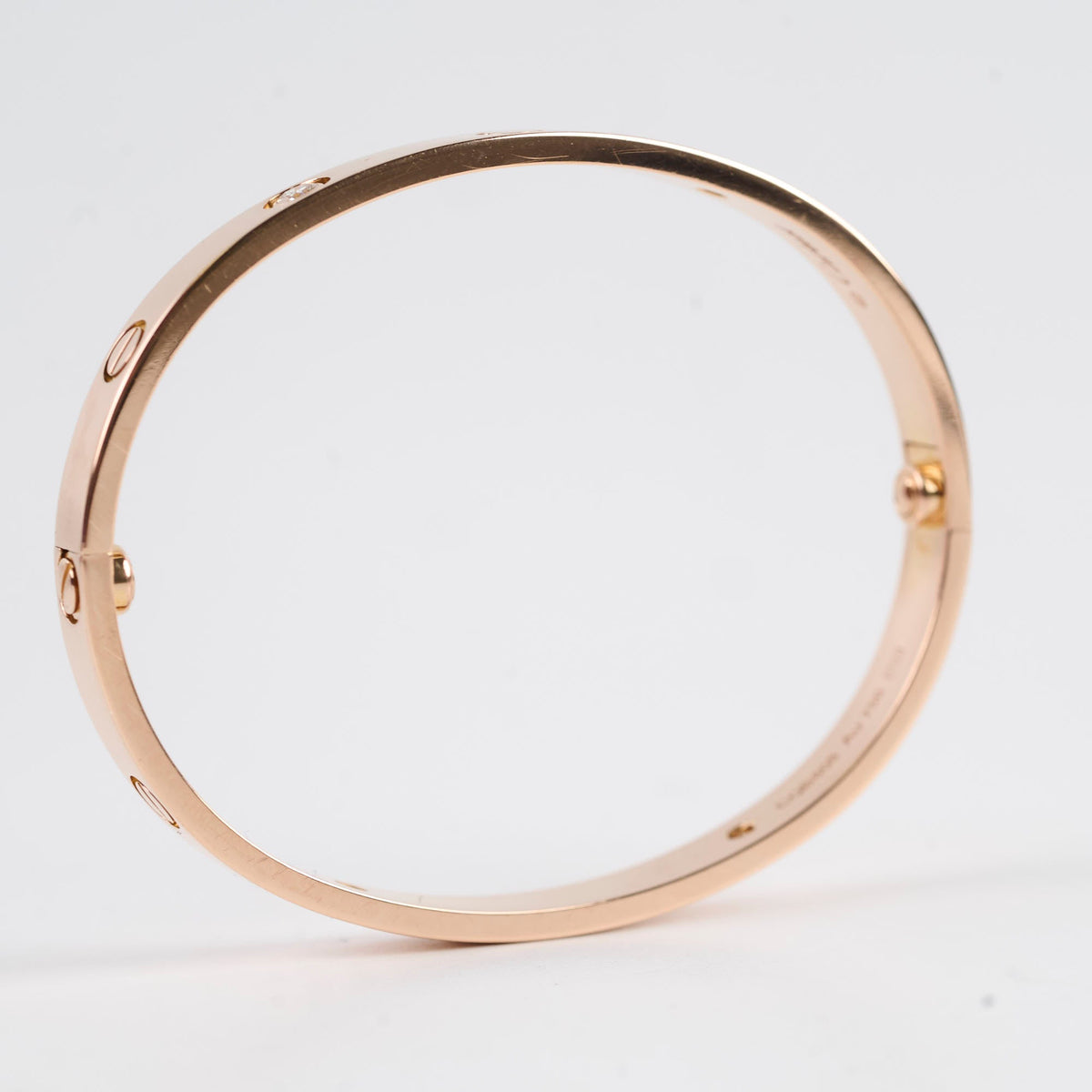 Cartier Classic Love with 4 Diamonds Rose Gold Size 17 Bracelet - photo 4