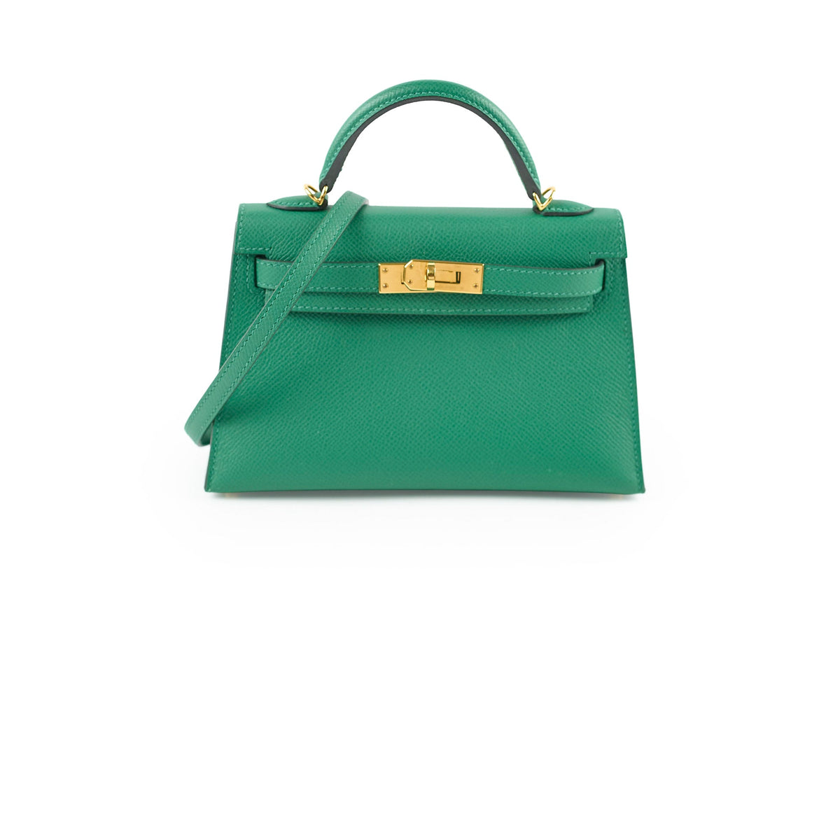 Hermes Mini Kelly Vert Vertigo Epsom - A Stamp - photo 1