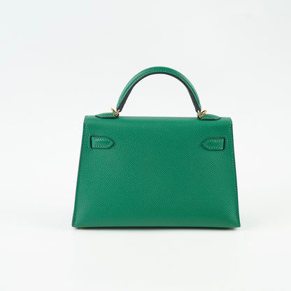 Hermes Mini Kelly Vert Vertigo Epsom - A Stamp - photo 2