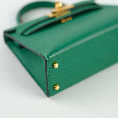 Hermes Mini Kelly Vert Vertigo Epsom - A Stamp - photo 9