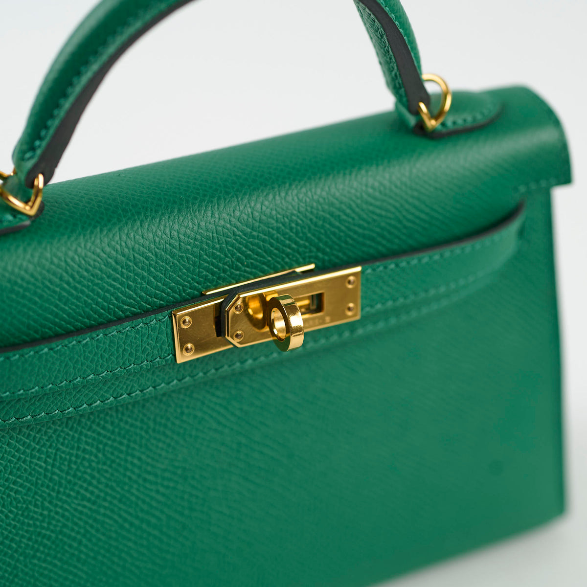 Hermes Mini Kelly Vert Vertigo Epsom - A Stamp - photo 11