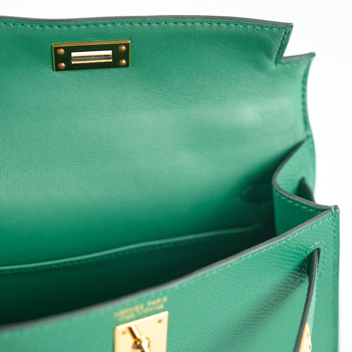 Hermes Mini Kelly Vert Vertigo Epsom - A Stamp - photo 5