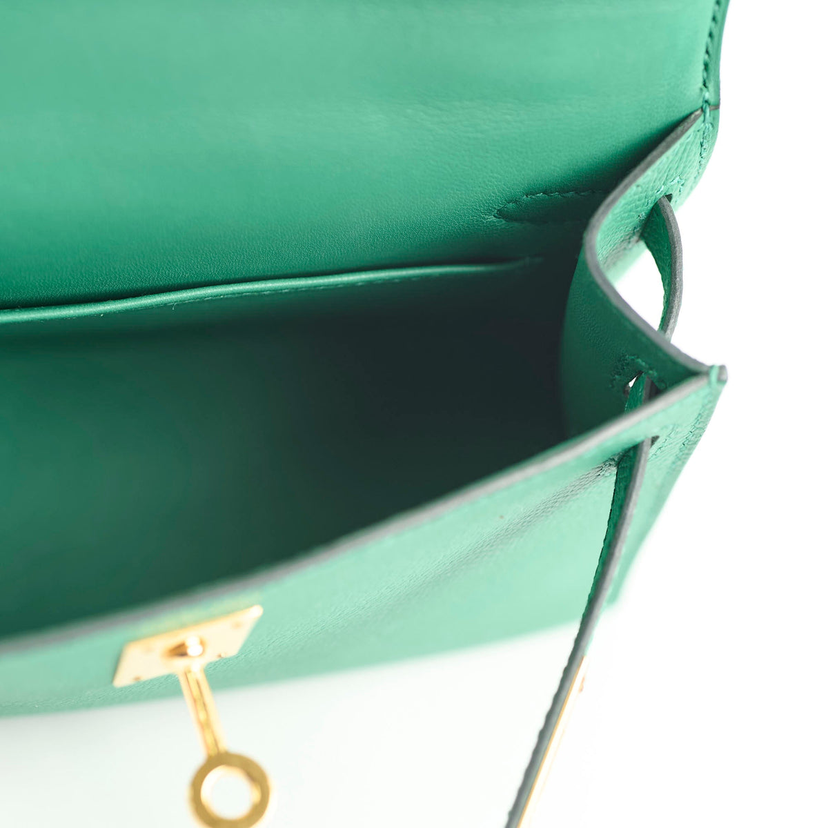 Hermes Mini Kelly Vert Vertigo Epsom - A Stamp - photo 6