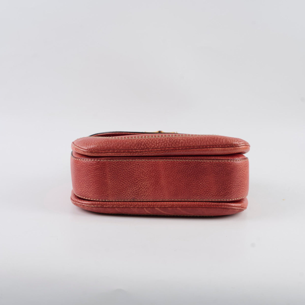 Gucci New Bamboo top handle Satchel Coral Red Grained Calfskin - photo 3