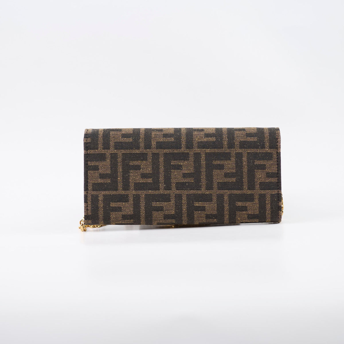 Fendi Buguette Continental Wallet on Chain Fabric Brown FF - photo 3