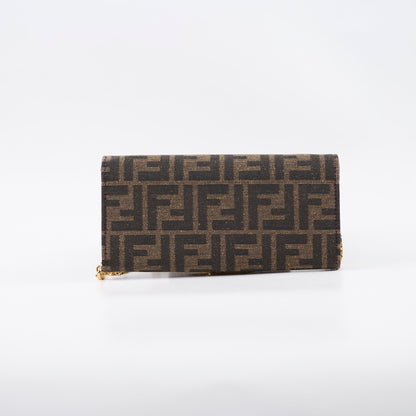 Fendi Buguette Continental Wallet on Chain Fabric Brown FF - photo 3