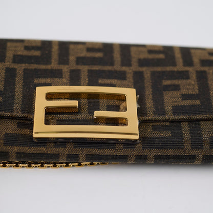 Fendi Buguette Continental Wallet on Chain Fabric Brown FF - photo 11