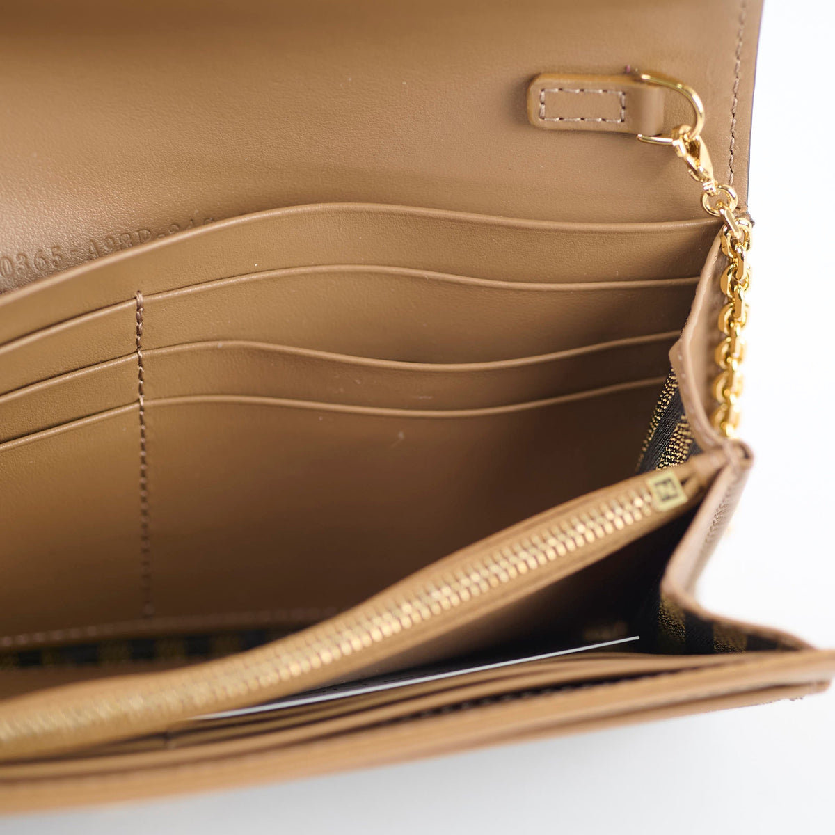Fendi Buguette Continental Wallet on Chain Fabric Brown FF - photo 8