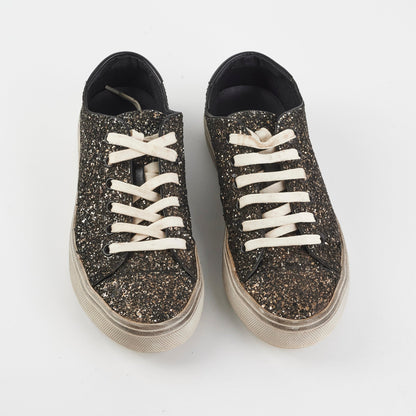 Saint Laurent Black Glitter Sneakers Size 35 - photo 2