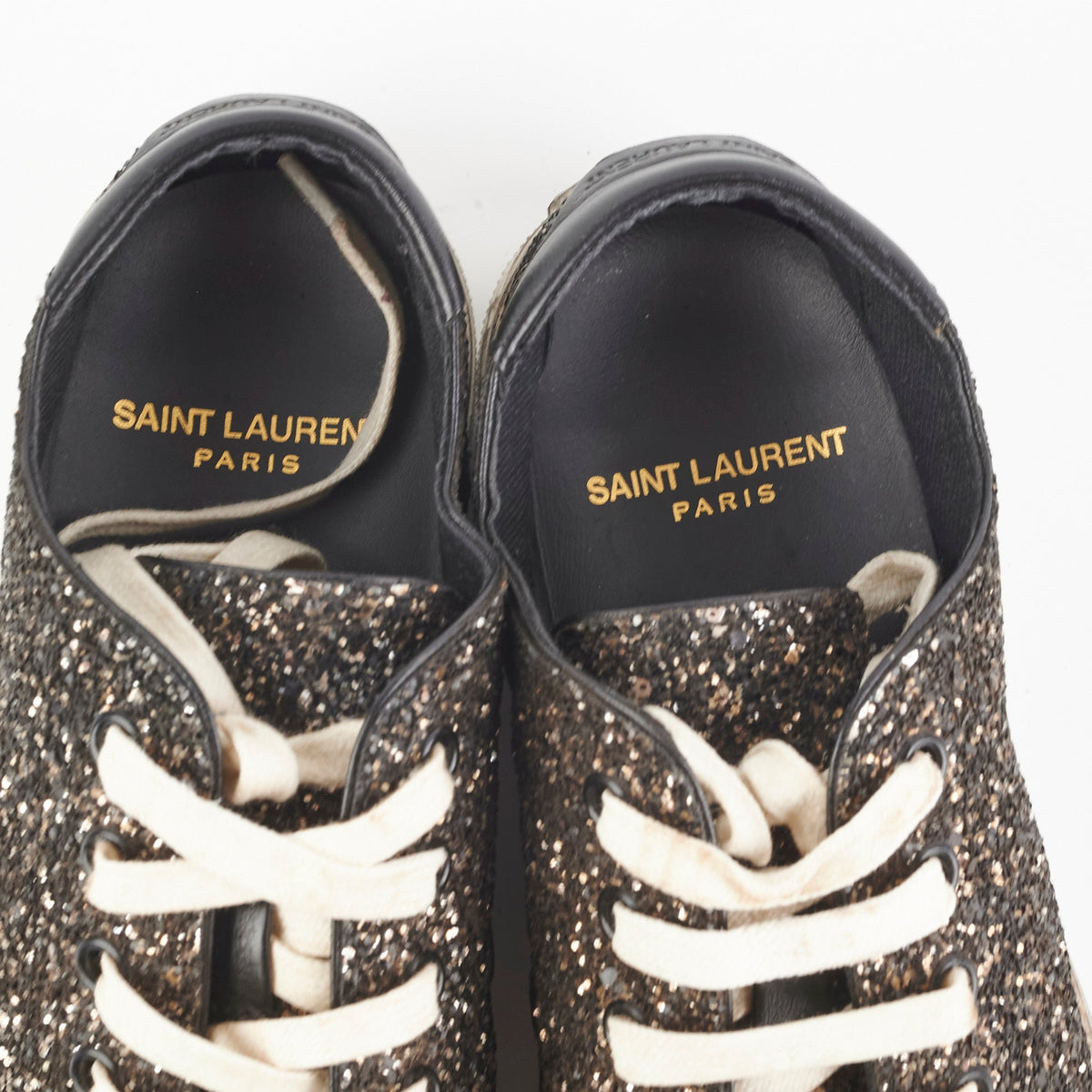 Saint Laurent Black Glitter Sneakers Size 35 - photo 6