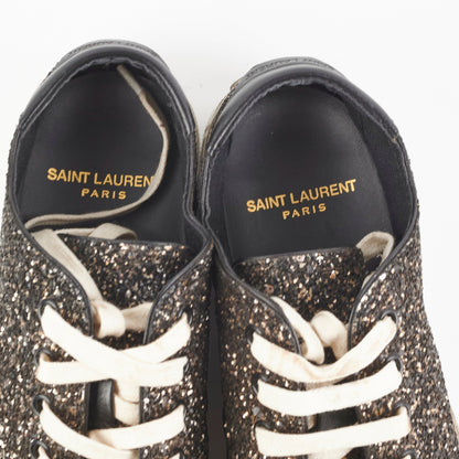 Saint Laurent Black Glitter Sneakers Size 35 - photo 6