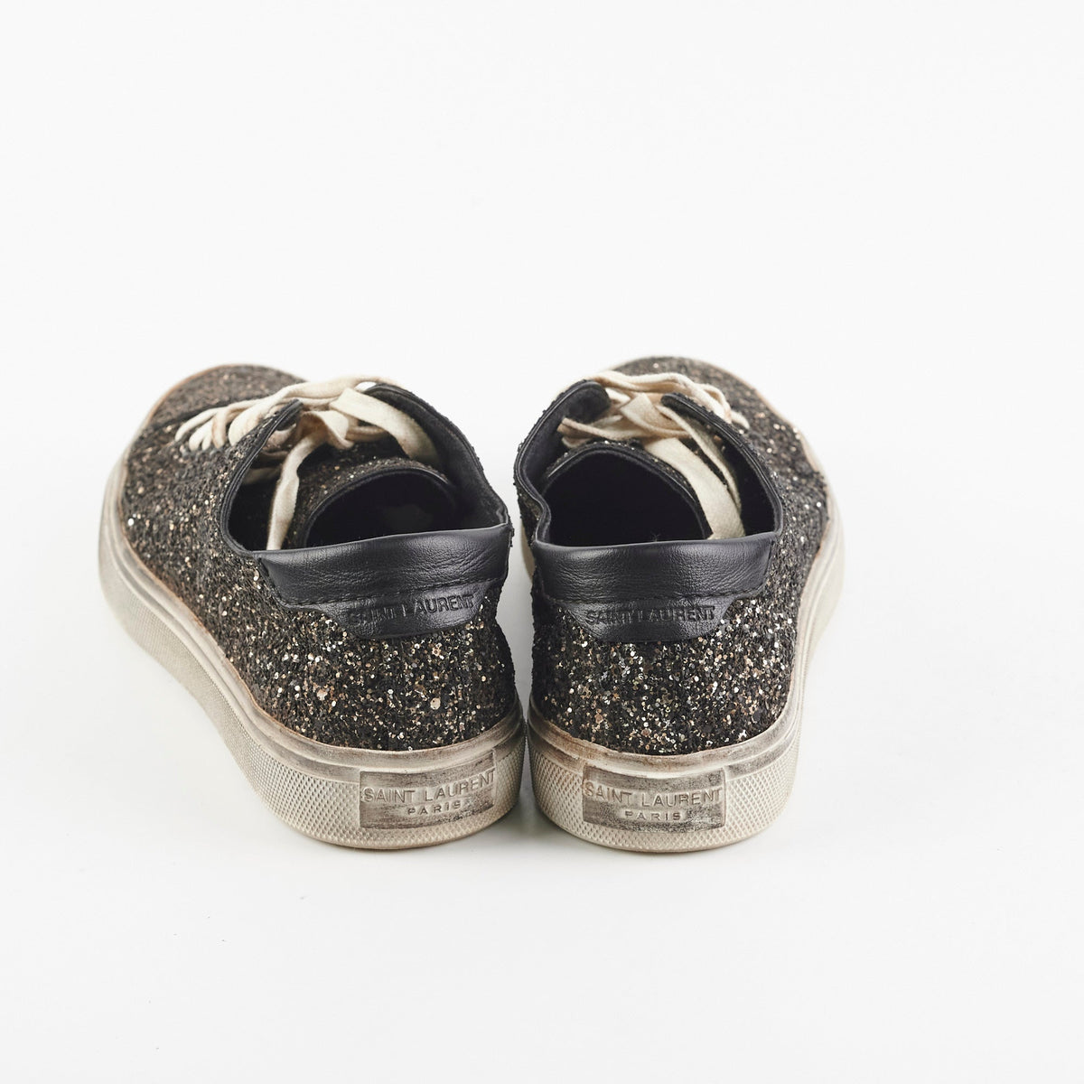 Saint Laurent Black Glitter Sneakers Size 35 - photo 4