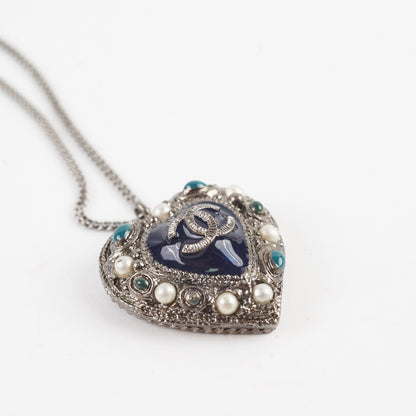 Chanel Heart Necklace Gunmetal with Pearls Costumer Jewellery - photo 7