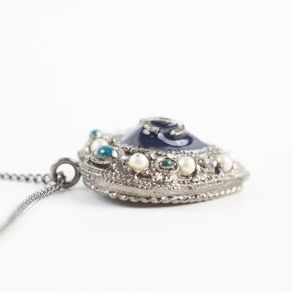 Chanel Heart Necklace Gunmetal with Pearls Costumer Jewellery - photo 5