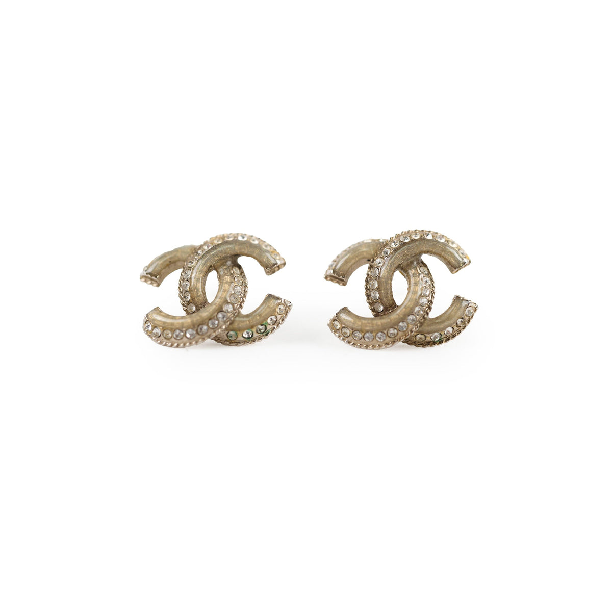 Chanel CC Logo Crystal Earrings Stud - photo 1