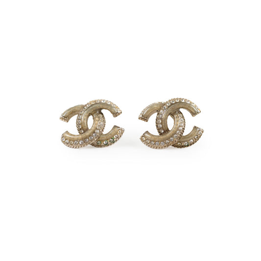 Chanel CC Logo Crystal Earrings Stud - photo 1